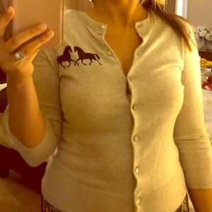 JCrew Horse Cardigan